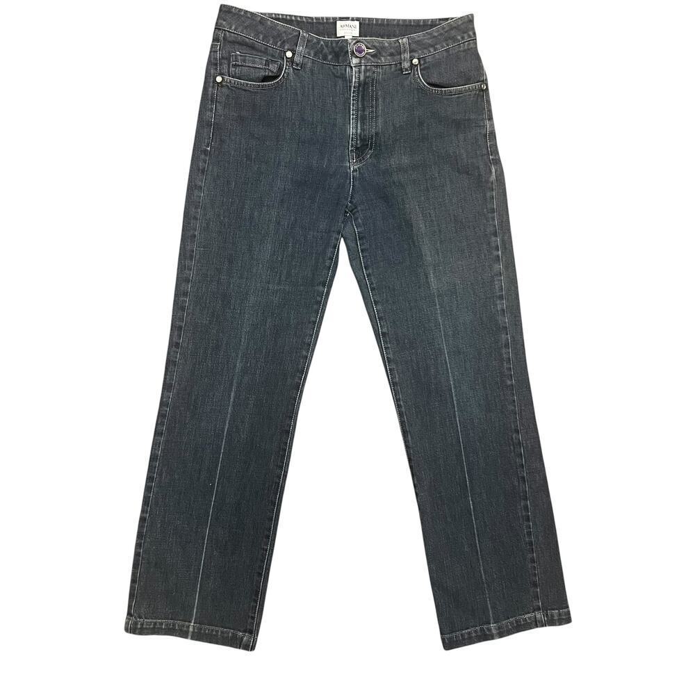 Armani Collezioni Straight Leg Jeans - Dark Gray Wash